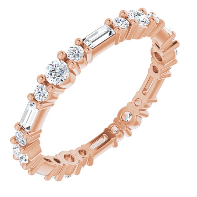 0.96 ct. Baguette & Round Diamond Eternity Band-VIRABYANI